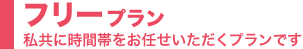 フリープラン 私共に時間帯をお任せいただくプランです